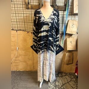 Young Fabulous & Broke Women’s Boho Tie-dye Tiered Ruffle With Slip Dress Small